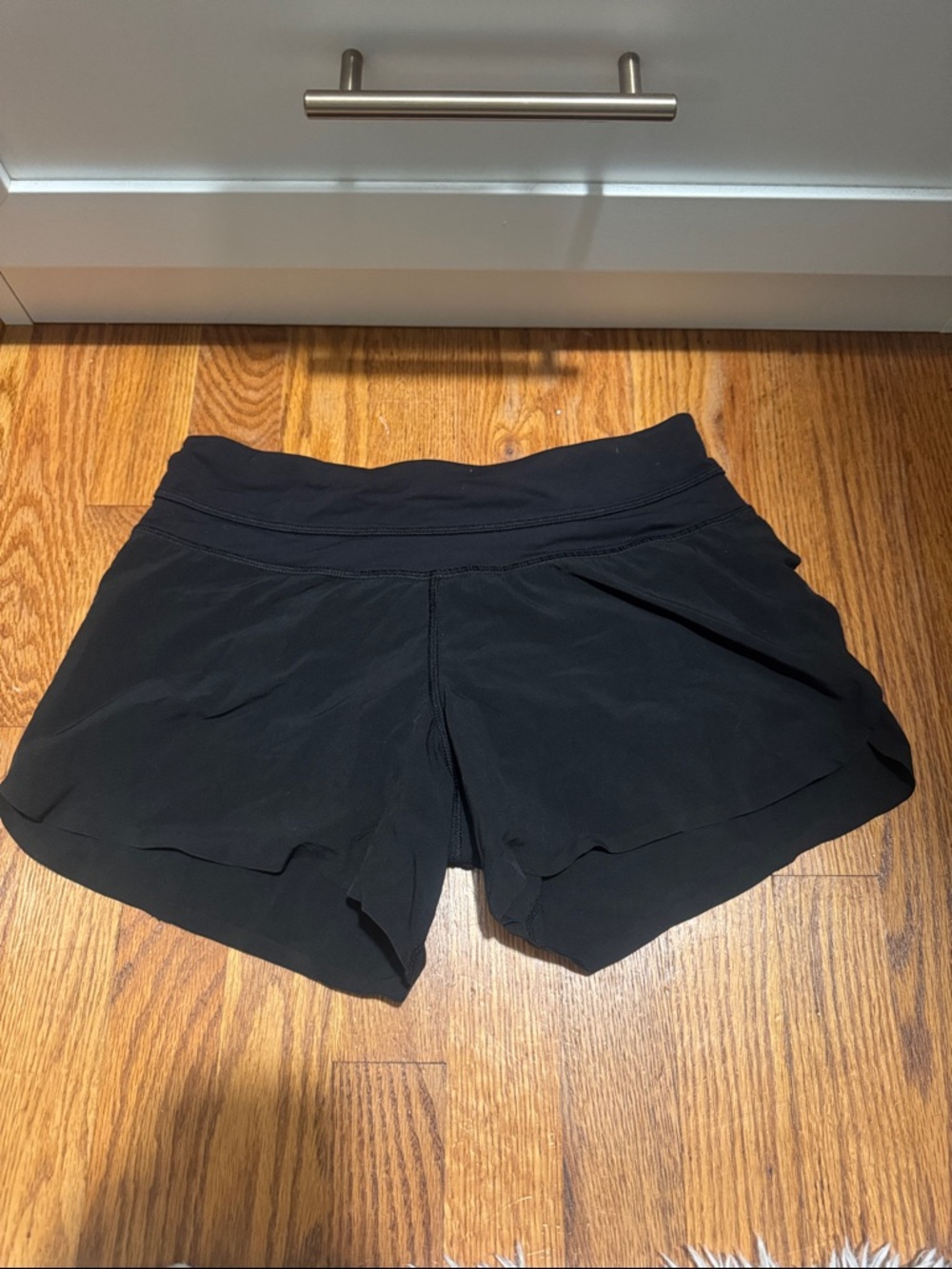 Women's Black Lululemon Active Shorts with back zipper, size 2